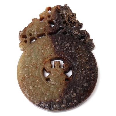 Sale Photo Thumbnail #373: Lot 373 chinese hardstone bi disc