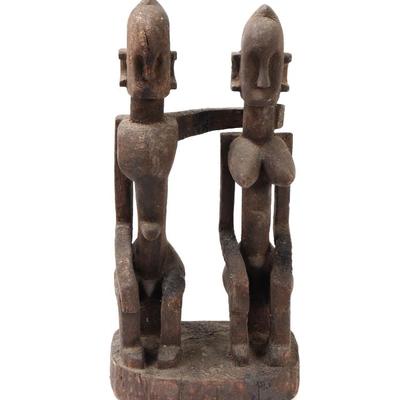 Sale Photo Thumbnail #456: Lot 456 dogon seated couple wood statue