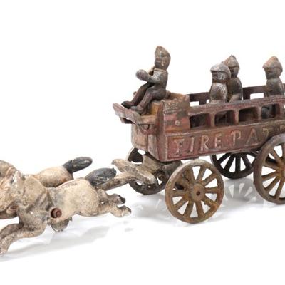 Sale Photo Thumbnail #171: Lot 170 cast iron toy fire patrol wagon