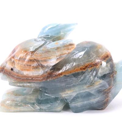 Sale Photo Thumbnail #179: Lot 178 adorable miniature aquamarine carved bunny
