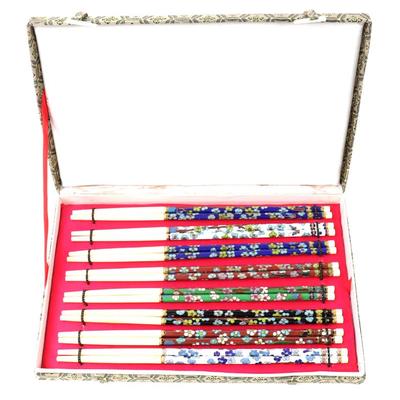 Sale Photo Thumbnail #330: Lot 329 wonderful family set of eight chinese cloisonne chopsticks