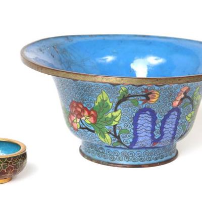 Sale Photo Thumbnail #409: Lot 409 group of two chinese cloisonne pieces