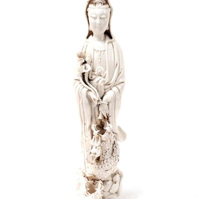 Sale Photo Thumbnail #333: Lot 332 white porcelain guanyin statue