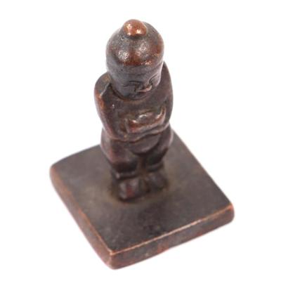 Sale Photo Thumbnail #386: Lot 386 chinese bronze seal stamp standing buddha