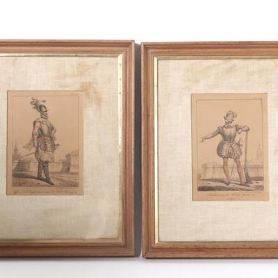 Sale Photo Thumbnail #183: Lot 182 2) lithographs' of king's soldiers in armour