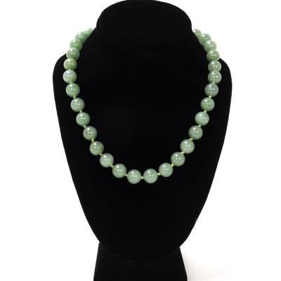 Sale Photo Thumbnail #122: Lot 121 lovely pale green chinese jade necklace