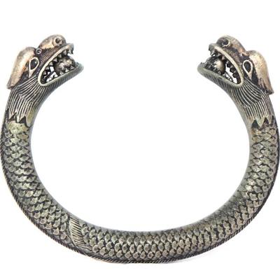 Sale Photo Thumbnail #147: Lot 146 gorgeous dragon cuff bracelet articulated flaming pearls