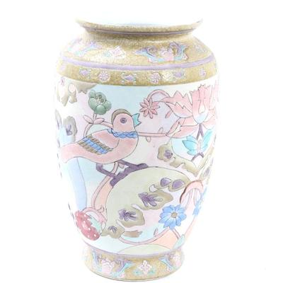 Sale Photo Thumbnail #355: Lot 354 lively kiln art vase bird & flowers