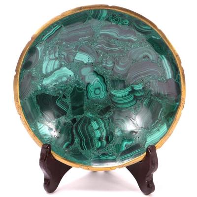 Sale Photo Thumbnail #189: Lot 188 gorgeous natural malachite bowl
