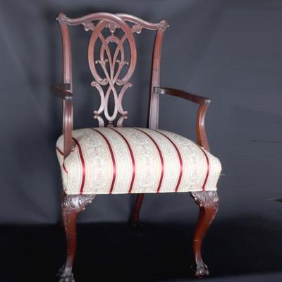 Lot 510 antique mahogany chippendale arm chair