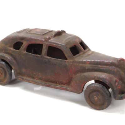 Sale Photo Thumbnail #488: Lot 488 vintage style cast iron taxi toy car