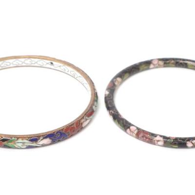 Sale Photo Thumbnail #136: Lot 135 pair of chinese cloisonne enamel bangles