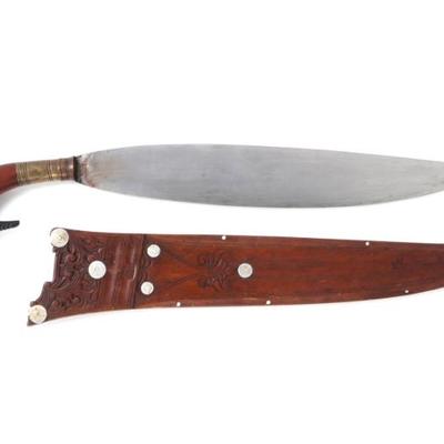 Sale Photo Thumbnail #27: Lot 26 20th c moro barong w bakelite pommel