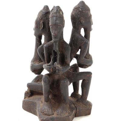 Sale Photo Thumbnail #453: Lot 453 african wood carved altar musicians