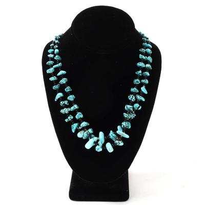 Sale Photo Thumbnail #82: Lot 81 gorgeous dual strand turquoise necklace