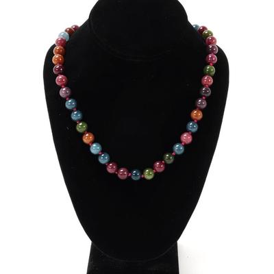 Sale Photo Thumbnail #95: Lot 94 gorgeous rainbow tourmaline necklace