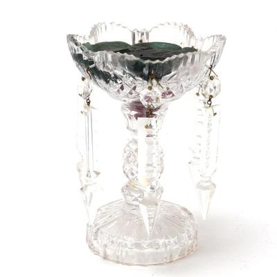 Sale Photo Thumbnail #502: Lot 502 beautiful vintage glass bobeche candlestick