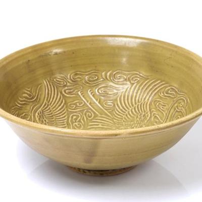 Sale Photo Thumbnail #363: Lot 363 beautiful olive glazed chinese porcelain bowl