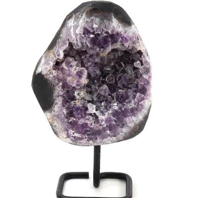 Sale Photo Thumbnail #195: Lot 194 gorgeous amethyst drusy on custom stand