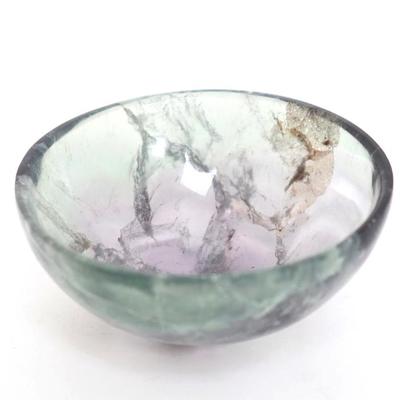 Sale Photo Thumbnail #217: Lot 216 gorgeous miniature fluorite bowl
