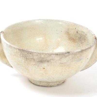 Sale Photo Thumbnail #288: Lot 287 early white crackle glazed korean bowl