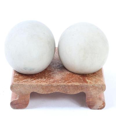 Sale Photo Thumbnail #367: Lot 367 chinese white palm stones wstand