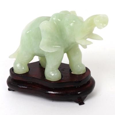 Sale Photo Thumbnail #374: Lot 374 adorable chinese proud elephant jade figure