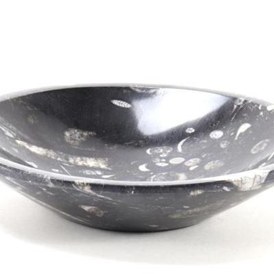 Sale Photo Thumbnail #248: Lot 247 lovely large natural orthoceras fossil bowl