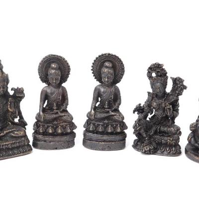 Sale Photo Thumbnail #398: Lot 398 antique group of miniature buddha ganesh & tara figures