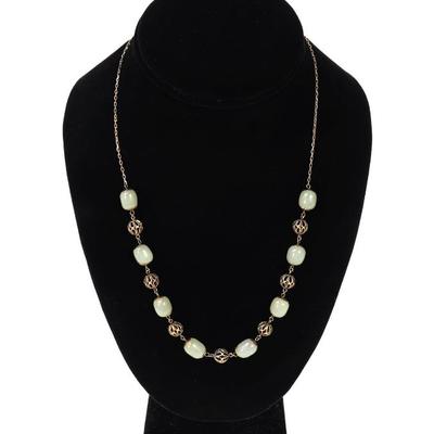 Sale Photo Thumbnail #120: Lot 119 lovely sterling silver jade necklace