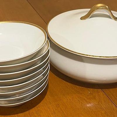 Haviland Limoges Serving Bowl & Dessert Dish Set