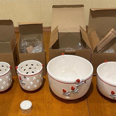 Jie Gantofta Sweden Ceramic Tealight & Bowl Set (4 pcs)