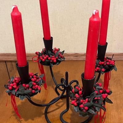 Christmas Candle Holder + Candles