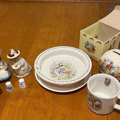 Beatrix Potter Collectibles Lot – Figurines, Dishware & Bank