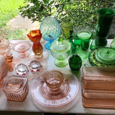 Sale Photo Thumbnail #4: Depression and uranium glass