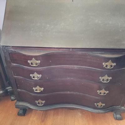 Sale Photo Thumbnail #50: antique serpentine secretary