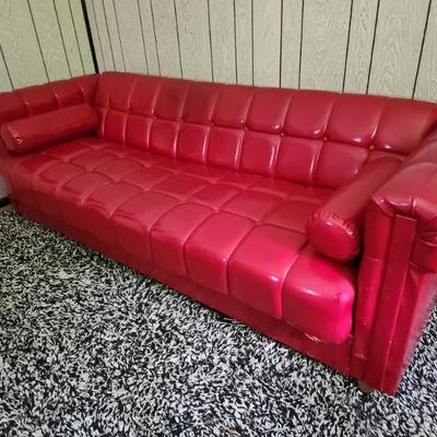 Sale Photo Thumbnail #2: Vintage vinyl futon