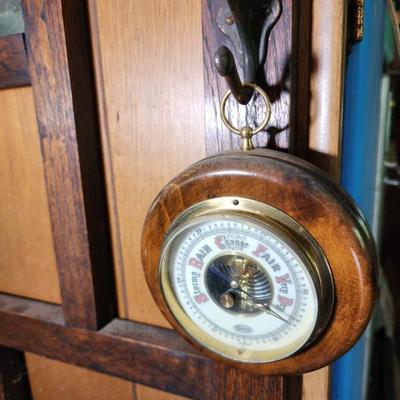 Sale Photo Thumbnail #99: Vintage Stellar Wood Ship's Wheel Barometer West Germany