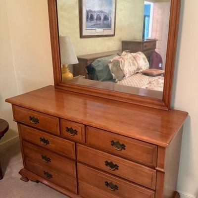 Solid Maple Dresser With Mirror 