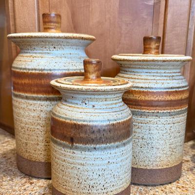 Set Of 3 Ceramic Jars