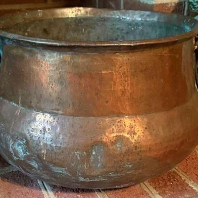 Antique Hammered Copper Cooking Calderon 