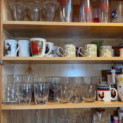 Cabinet With Various Glasses And Cups