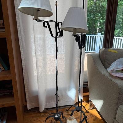 Set Of Three Black Metal Lamps 