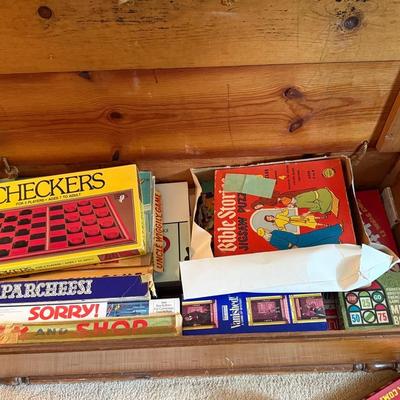 Wooden Chest Of Vintage Games 
