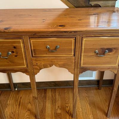 Ethan Allen 3 Drawer Pine Huntboard Server 