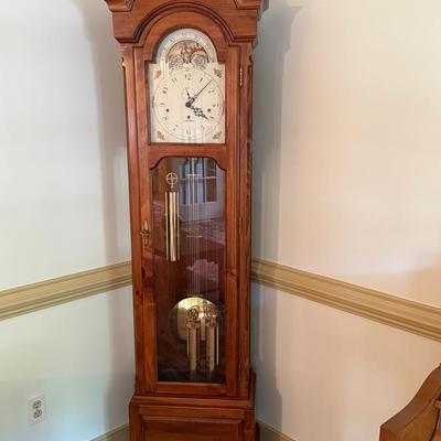 ETHAN ALLEN Cherry Grandfather Hall Clock