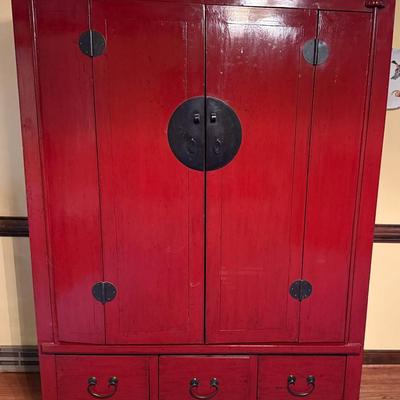 Large Wooden Entertainment Center