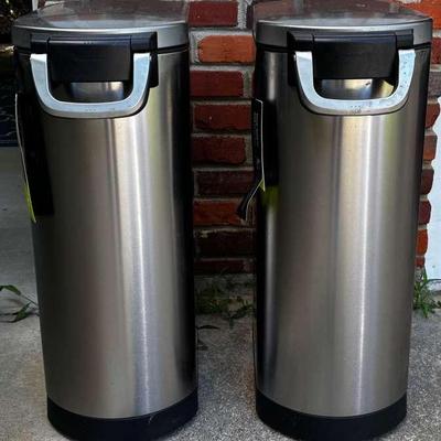 Pair Of SimpleHuman XL Stainless Steel Pet Food Storage Bins – Airtight & Mobile