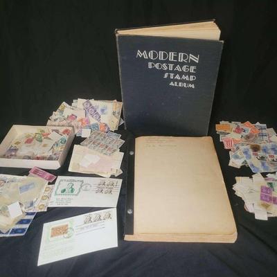Extensive Vintage Postage Stamp Collection with Albums, First Day Covers & Loose Assortment