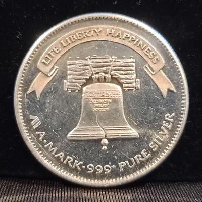 1984 A-Mark Liberty Silver 1 Troy Ounce .999 Fine Round